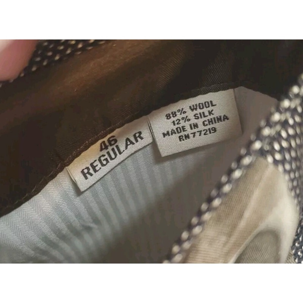 Pronto Uomo Brown Wool Silk Micro Pattern Blazer Sport Coat Jacket Mens 46R - Picture 7 of 7